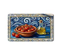 Tapetes de secado de platos para cuenco de tomates para encimera de cocina, tapete escurridor de goma absorbente de frutas rojas, almohadilla de secado de piel sintética rústica mediterránea para