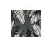 Tapetes de secado de platos tropicales para encimera de cocina, escurridor absorbente de hojas blancas y negras, almohadilla de secado moderna de microfibra para protector de barra de café, 40.6 x