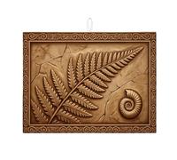 Tapetes de secado de platos vintage de helecho marrón para cocina, tapete escurridor de platos absorbente con textura, almohadilla de secado de microfibra rústica para mostrador, 18 x 24 pulgadas