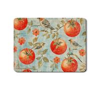 Tapetes de secado de platos vintage de tomates y pájaros para encimera de cocina, tapete escurridor de platos de goma absorbente floral retro, protector de decoración de cocina de primavera de 18 x 24