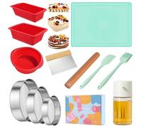Tapetes De Silicona 70x50cm,con Medición,Esterilla para Amasar,3 Reutilizable Molde De Silicona,Redondo Tamaños Tamizador De Harina,Rasqueta Panadero,Rodillo Cocina,Caja De Regalo,para Familia,Amigos