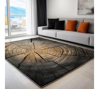 Tapetes Lavables a Máquina para Sala de Estar Fotografía De Naturaleza, Alfombrilla de Entrada Interior Tocón De Árbol Vintage Veta De Madera Alfombras Antideslizantes Rectangulares 80 x 150 cm
