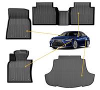 Tapetes originales ES 2019-2024 y forro de carga para Lexus ES/ES250/ES350/ES300h - Alfombrillas y maletero de TPE de ajuste personalizado para primera y segunda fila - Alfombrillas de coche para todo
