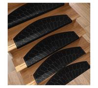 Tapetes Para Escaleras Alfombras autoadhesivas for escaleras, alfombra suave for escalones, protectora antideslizante de poliéster, cubiertas for peldaños , alfombras for pies(Black,65x24x4cm 15piece)
