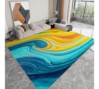 Tapetes Rayas De Remolino Dinámicas Abstractas Alfombras Salon de Pelo Corto 100 x 160 cm, Antideslizante Estampada Multicolor Alfombra Pie de Cama Rectangular para Domitorio Pasillo Entrada Casa