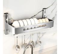 TapferBahn Escurreplatos Acero Inoxidable,Escurridor De Platos De Pared,Escurreplatos Pared Altura Ajustable,Estante para Platos sobre El Fregadero,Multifuncional,para Guardar Cuencos,Tazas