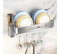 TapferBahn Escurreplatos Acero Inoxidable,Escurridor De Platos De Pared,Escurreplatos Pared Altura Ajustable,Estante para Platos sobre El Fregadero,Multifuncional,para Guardar Cuencos,Tazas