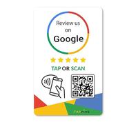 TapFive - Tarjetas de revisión de Google (paquete de 3) - Tap para reseñas instantáneas - Compatible con todos los teléfonos - Smart Tap reutilizable NFC y QR - Boost Business Reviews - Alimentado por