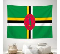 Tapices a Parete Decoración Casa Bandera De Dominica - 200x150 cm,Tapiz de Pared Patrimonio Cultural Nacional Colgar en la Pared Tela Tapices Decorativo para Habitacion Dormitorio Salon, Verde