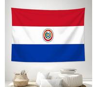 Tapices a Parete Decoración Casa Bandera Paraguaya - 150x100 cm,Tapiz de Pared Herencia De La Cultura Nacional Colgar en la Pared Tela Tapices Decorativo para Habitacion Dormitorio Salon, Azul