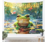 Tapices de rana 3D tamaño L Kawaii acuarela de ensueño Dragonfly Animal Techo de pared para dormitorio Cute Cartoon Rana Impresión Arte colgante de pared para adolescentes