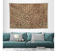 Tapices grandes para decoración de pared para sala de estar, dormitorio, tapiz personalizado para fiestas, 150 x 200 cm, marrón, negro y naranja, estampado moderno de leopardo, patrón de animales,