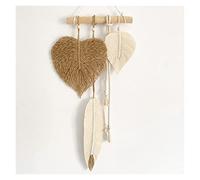 Tapices Macramé Tapiz de decoración de Pared de Hoja de Pluma de Hoja Creativa, Colgante Decorativo de Fondo Retro japonés (Color : A1)