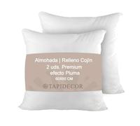 TAPIDECOR | Relleno de Cojín | Fibra Premium Efecto Pluma | para Cojines y Almohadas | para Sofá, Cama | Antialérgico | Mullido, Suave y Esponjoso | Alta Recuperación | 60 x 60 cm | 2 Unidades