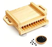 Tapioca - Máquina para hacer perlas, herramienta de formación de cuentas de madera maciza con 14 ranuras y paleta de bambú para tienda de té con leche y uso doméstico en la cocina