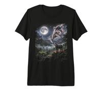 Tapir Aullando a la Luna Selva Lluvia Bosque Noche Camiseta Premium