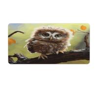 Tapis de bureau 30 x 60 cm avec adorables bébés hiboux, bords cousus, grand tapis de souris de jeu antidérapant en caoutchouc, idéal pour le bureau, le clavier d'ordinateur portable et le travail à