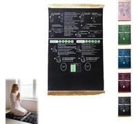 Tapis De Priere Musulman - Tapete de oración guiado bilingüe para la práctica de Salah para nuevos musulmanes convertidos y niños, aprendizaje paso a paso para cámara en casa y viajes (negro, 65 x 110