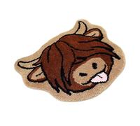 Tapis De Salle De Bain En Forme Vache - Tapis Bain En Vache Des Highlands | Tapiis Poliéster Imitación Cachemire 80 x 80 cm | Tapiis Antidérapant Absorbente Pour Salle Baiin Cuisine Chambre Balcon