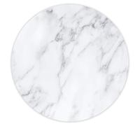 Tapis de Souris Aspect marbre | 22 cm Rond | Tapis de Souris Taille Standard antidérapant | Simple Moderne | Aspect Pierre Granit Gris-Blanc | dv313