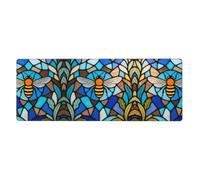 Tapis de souris Bee Gaming pour clavier et souris, format XL, protection de bureau, bords cousus, base en caoutchouc antidérapante, tapis de souris amusant pour la maison et le bureau, 30,5 x 80 cm