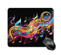 Tapis de Souris carré, imperméable, Avec imprimé de Notes de Musique colorées et antidérapant, idéal pour Les Jeux Sur Bureau, au Bureau et à la Maison.