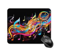 Tapis de Souris carré, imperméable, Avec imprimé de Notes de Musique colorées et antidérapant, idéal pour Les Jeux Sur Bureau, au Bureau et à la Maison.