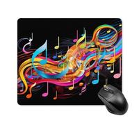Tapis de Souris carré, imperméable, Avec imprimé de Notes de Musique colorées et antidérapant, idéal pour Les Jeux Sur Bureau, au Bureau et à la Maison.