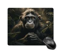 Tapis de Souris carré imperméable Avec Motif Singe Dans la Jungle, antidérapant, pour le Bureau, Les Jeux et la Maison.
