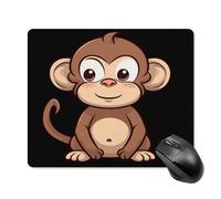 Tapis de Souris carré imperméable Avec Motif Singe Marron, antidérapant, idéal pour le jeu, le Bureau et la Maison.