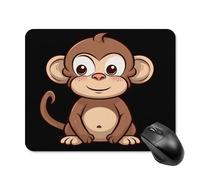 Tapis de Souris carré imperméable Avec Motif Singe Marron, antidérapant, idéal pour le jeu, le Bureau et la Maison.