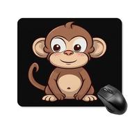 Tapis de Souris carré imperméable Avec Motif Singe Marron, antidérapant, idéal pour le jeu, le Bureau et la Maison.