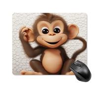 Tapis de Souris carré imperméable Avec un Adorable Motif de Singe, antidérapant, idéal pour Les Jeux Sur Bureau, au Bureau et à la Maison.