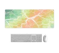 Tapis de souris d'ordinateur Creative Marble Color Cartoon Cartoon Pad Large Mouse Pad Rainbow marbre 15.7X35.4X0.16 in