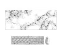 Tapis de souris d'ordinateur Creative Marble Color Cartoon Pad de bureau Grand tapis de souris Marbre noir 15.7X35.4X0.20 in
