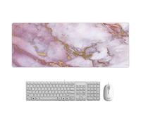 Tapis de souris d'ordinateur Creative Marble Color Cartoon Tapis de bureau Grand tapis de souris Violet or marbre 15.7X35.4X0.20 in