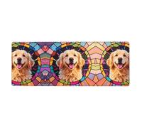 Tapis de souris gaming pour clavier et souris, motif chien, format XL, protection de bureau, bords cousus, base antidérapante en caoutchouc, tapis de souris amusant pour la maison et le bureau, 30,5