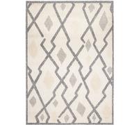 Tapiso Alfombra exterior interior 3D gris crema beige étnica 120 x 170 cm