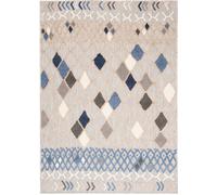 Tapiso Alfombra interior exterior 3d azul beige gris claro crema 120x170cm