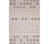 Tapiso Alfombra interior exterior 3d gris beige cuadros 80x150cm