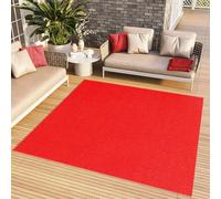 TAPISO Alfombra Mono Cuadrada De Pelo Corto Interior Diseño Moderno Alfombra Color Rojo Monocolor Salón Dormitorio Adulto Comedor Cocina Resistente Exterior Oeko-Tex 120 x 120 cm