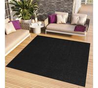 TAPISO Alfombra Mono Cuadrada De Pelo Corto Interior Diseño Moderno Alfombra Negra Unicolor Salón Dormitorio Adulto Comedor Cocina Resistente Exterior Oeko-Tex 120 x 120 cm