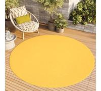 TAPISO Alfombra Mono Redonda De Pelo Corto Interior Diseño Moderno Alfombra Amarilla De Un Solo Color Salón Dormitorio Adulto Comedor Cocina Resistente Exterior Oeko-Tex 200 x 200 cm
