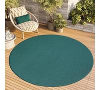 TAPISO Alfombra Mono Redonda De Pelo Corto Interior Diseño Moderno Azul Oscuro Diseño Monocolor Alfombra Salón Dormitorio Adulto Comedor Cocina Resistente Exterior Oeko-Tex 120 x 120 cm