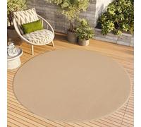 TAPISO Alfombra Mono Redonda De Pelo Corto Interior Diseño Moderno Beige Diseño Monocolor Alfombra Salón Dormitorio Adulto Comedor Cocina Resistente Exterior Oeko-Tex 160 x 160 cm