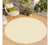 TAPISO Alfombra Mono Redonda De Pelo Corto Interior Diseño Moderno Crema Monocolor Alfombra Salón Dormitorio Adulto Comedor Cocina Resistente Exterior Oeko-Tex 120 x 120 cm