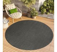 TAPISO Alfombra Mono Redonda De Pelo Corto Interior Diseño Moderno Gris Oscuro Diseño Monocolor Alfombra Salón Dormitorio Adulto Comedor Cocina Resistente Exterior Oeko-Tex 160 x 160 cm