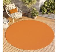 TAPISO Alfombra Mono Redonda De Pelo Corto Interior Diseño Moderno Naranja Diseño Monocolor Alfombra Salón Dormitorio Adulto Comedor Cocina Resistente Exterior Oeko-Tex 120 x 120 cm