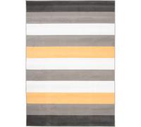 Tapiso Alfombra para niño amarillo gris blanco rayas 180x250cm