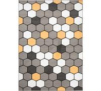 Tapiso Alfombra para niño gris amarillo blanco geométrico 140x200cm